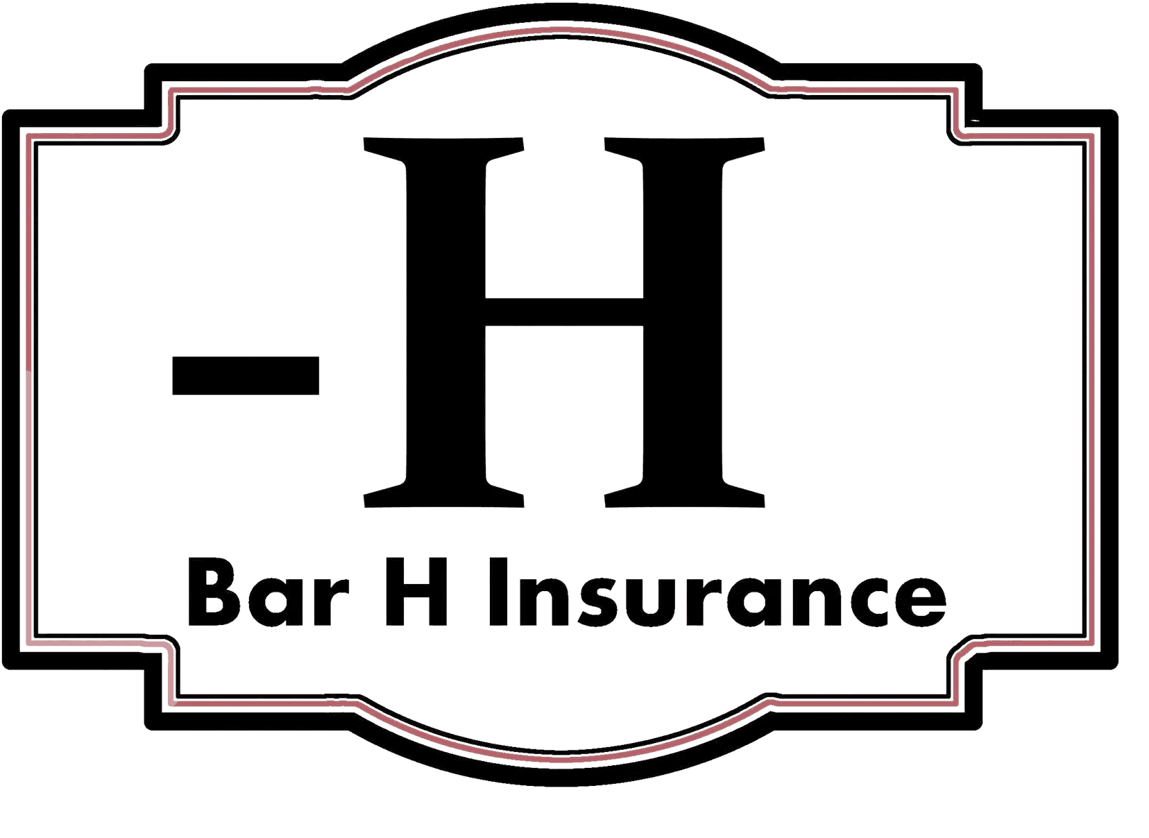 Logo of Bar H Insurance with a large H and decorative border.